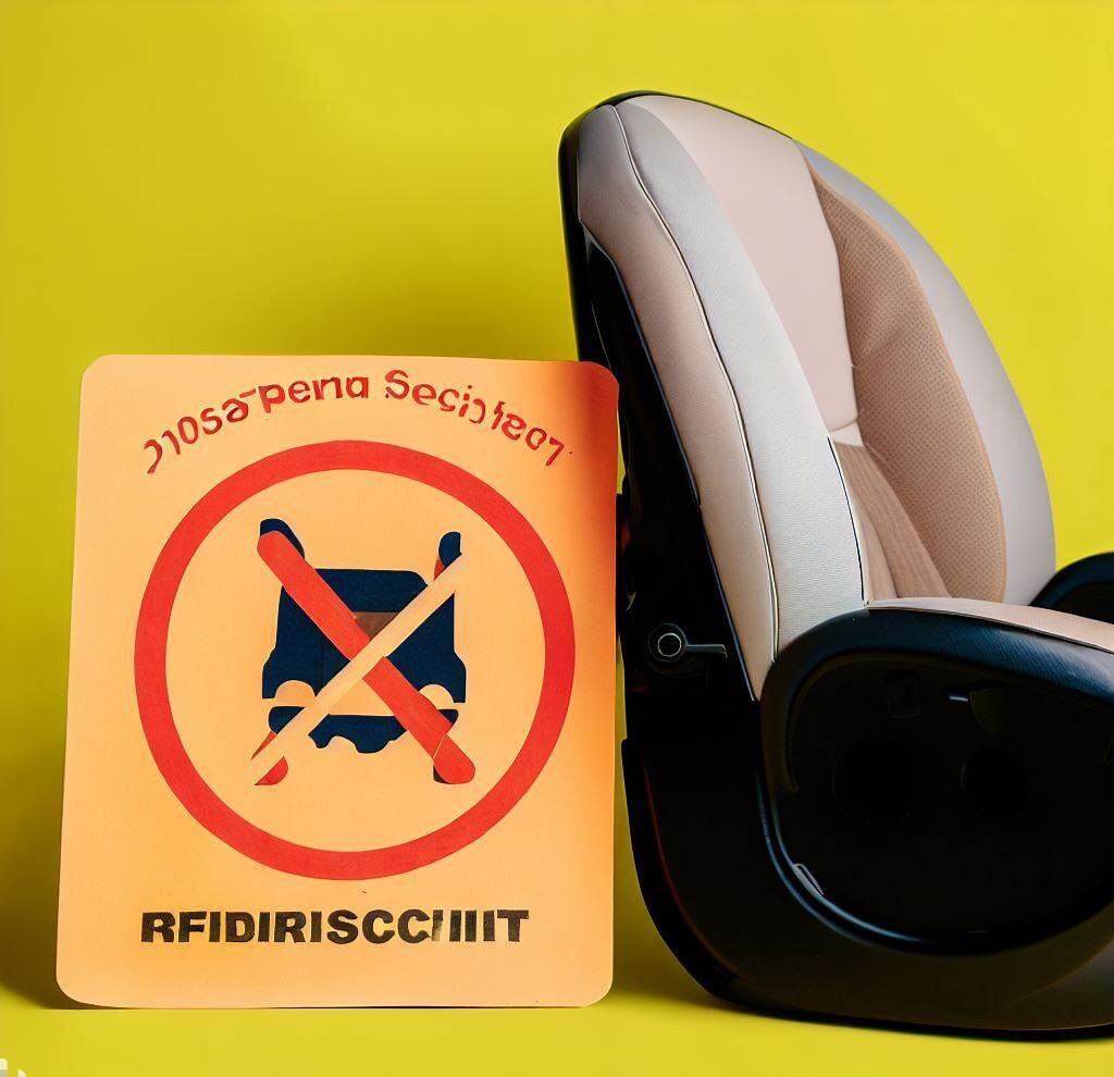 An image showing a car seat with a large "expired" stamp or label on it. Next to it, there should be a recycling bin or a symbol to indicate proper disposal. This image should convey the message that expired car seats should not be used and should be disposed of responsibly.
